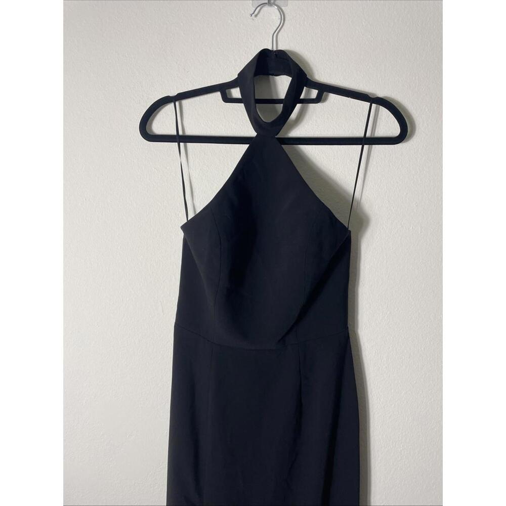 Amanda Uprichard Queen Gown Black Halter Long High Slit XS NWT $260 - Picture 6 of 11